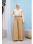 1162-PARÇA Boyalı Denim Pantolon Bej 1