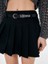Kemer Detaylı Pileli Mini Şort Etek Siyah 2