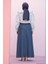 2286-PILELI Denim Etek Koyu Mavi 5
