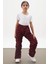 Bordo Şerit Dikişli Kız Paraşüt Pantolon 18200 4