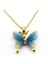 Mavi Yeşil Renkli Kelebek Paslanmaz Sarı Çelik Kadın Kolye Zincir Q0794 1