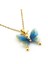Mavi Yeşil Renkli Kelebek Paslanmaz Sarı Çelik Kadın Kolye Zincir Q0794 4