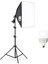 50X70 Softbox Sürekli Video Işık Seti Tek Duylu 6500 Kelvin LED Lamba 1