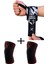 Dex Supports Lasting Energy Fitness Sporcu Bilekliği Dark Wrist Wraps+Sporcu Dizliği Knee Sleeve 2'li Paket 1