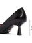 Flex Kadın Siyah Kısa Topuklu Deri Stiletto 24SFD260218 2