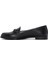 Kadın Siyah Deri Maskülen Loafer 2