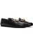 Kadın Siyah Deri Maskülen Loafer 2