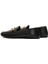 Kadın Siyah Deri Maskülen Loafer 4