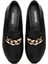 Kadın Siyah Deri Maskülen Loafer 5
