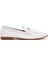 Kadın Bej Deri Maskülen Loafer 1