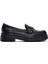 Kadın Siyah Deri Maskülen Loafer 1