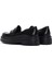 Kadın Siyah Deri Maskülen Loafer 5