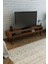 Ağaç Tv Ünitesi Teak Renk Metal Ayaklı 170X35 2