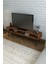 Ağaç Tv Ünitesi Teak Renk Metal Ayaklı 170X35 3