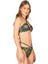 Kadın Yeşil Yaprak Desenli Parıltılı Tünelli Bikini Takımı 4