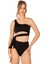 Kadın Yüksek Bel Yan Bağlama Detaylı Siyah Bikini Takımı 1