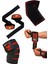 Dex Supports Lasting Energy Fitness Dirseklik +Bilek Bandajı (Wrist Wraps) + Diz Bandajı Knee Wraps+Straps 4'lü Paket 1