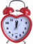 Dekoratif Kalp Tasarımlı Işıklı Alarmlı Çalar Saat-Kırmızı 1