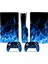 Mavi Alevler Playstation 5 Slim Disk Versiyon Sticker Kaplama Seti 1