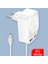 2.4A/1A Mikro Kablolu Çift USB LED Cep Telefonu Şarj Cihazı Şarj Kafası Android Kablolu Seyahat Şarj Cihazı (Yurt Dışından) 2