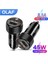 Olaf 45W USB C Araç Şarj Cihazı Hızlı Şarj Qc3.0 Çift Pd Şarj iPhone 14 13 Xiaomi Huawei Cep Telefonları 3.1A Tip-C Adaptörü (Yurt Dışından) 1