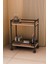 Servis Sunum Arabası Ev Tipi Iki Katlı Şişe Bölmeli Servant Bar Cart Atlantik Çam 3