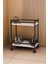 Servis Sunum Arabası Beyaz Ev Tipi Iki Katlı Şişe Bölmeli Servant Bar Cart 1