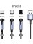 3 Paket Tarih Sync Manyetik Kablo 3A Hızlı Şarj 540 Döndür Mikro USB C Tipi Kablo iPhone Xiaomi Samsung Telefon Şarj Cihazı (Yurt Dışından) 1