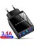 Şarj Kafası 12W 4 USB Cihazları Cep Telefonu Şarj Cihazı 3A Renkli Şarj Kafası Abd / Ab / Ingiltere Tak Siyah Kabuk iPhone Xiaomi Için (Yurt Dışından) 1