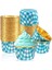Yakışıyorsaal 25'li Mavi Gold Ekoseli Mavi Pötikare Muffin Kek Kalıbı, Kek Kapsülü Cupcake Kalıbı, 1