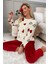 Kalp Baskılı Peluş Polar Alt Üst Uzun Kollu Pijama Takımı 1