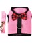 Pembe Stil 26-30CM Pet Kedi Sevimli Yay Koşum ve Tasma Seti Köpek Yavrusu Için Yumuşak Örgü Nefes Yelek Göğüs Kemeri Yaka Açık Yürüyüş Eğitim Malzemeleri (Yurt Dışından) 1