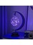 LED Dekoratif Lamba Masa Lambası 3D Sihirli Ay Işığı Ferforje Gece Lambası Noel Ev Dekorasyonu Doğum Günü Hediyesi USB Güç Kaynağı 5.5 * 5.1 * 11 Inç (Mavi) (Yurt Dışından) 2
