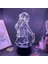 Erkek Için Gelecek Günlüğü Anime 3D Gece Lambası 16 Renk Kız Odası Dekor Illusion LED Lamba USB Manga Yuno Gasai Şekil Uygun Çocuklar Hayranlar Noel Hediyeleri (Siyah Lamba) (Yurt Dışından) 1