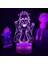 Genshin Darbe Oyunu 3D Erkek Için Gece Lambası 16 Renk Kız Odası Dekoru Illusion LED Lamba USB Oyunu Raiden Shogun Şekil Uygun Çocuklar Hayranlar Noel Hediyeleri (Crack) (Yurt Dışından) 1