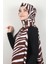 Medine Desenli Şal 1895-1 Zebra Kahverengi 1