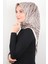 Piramit Krep Eşarp 116-0004-01 Krem-Kahve 1