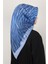 Pamuklu Soft Eşarp 3338-9 Mavi 3