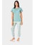 Yeşil Kadın Yazlık Pijama Takımı 2023-20 Yeşil M 158079 1