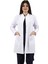 Hakim Yaka Orta Boy Beyaz Kadın Doktor Öğretmen Hemşire Laboratuvar Önlüğü 1