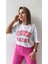 Kabartmalı Cute Daisy Tshirt Ekru Pembe 2