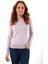 Kadın Lila %100 Pamuk Bisiklet Yaka Triko Kazak Bluz TRIST-6101 1