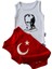 Atatürk Organik Baskılı Bebek Body %100 Pamuklu Ay Yıldız Beyaz/kırmızı Çıtçıtlı Body Zıbın 2 Adet 1