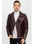 E1001 Bordo Biker Erkek Hakiki Deri Mont 1