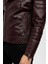 E1001 Bordo Biker Erkek Hakiki Deri Mont 5