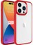 Apple iPhone Uyumlu 15 Pro Kılıf Zore Krom Kapak-Kırmızı 1