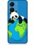 Vivo Y16 Uyumlu Yorgun Panda ve Dünya Desenli Silikon Kılıf 1
