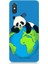 Xiaomi Mi 8s Uyumlu Yorgun Panda ve Dünya Desenli Silikon Kılıf 1