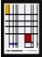 Piet Mondrian Yellow, Blue And Red 21 x 30CM - Beyaz Çerçeveli 1