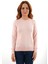 Kadın Pudra %100 Pamuk Bisiklet Yaka Triko Kazak Bluz TRIST-6101 1